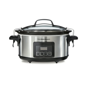 Crock-Pot 4.5 Quart Lift & Serve Programmable Slow Cooker Dishwasher Safe Black